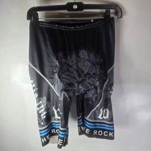 Squadra Rock Racing Cycling Shorts Medium Padded Black Blue Bike Bib Knicks‎